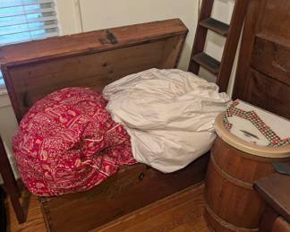 Old Round Top Steamer Chest - Wooden Barrel