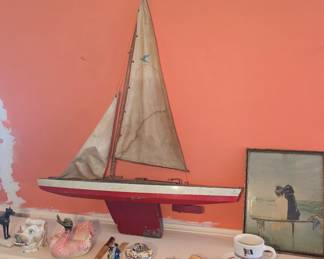 1940's Vintage Pond Yacht model boat