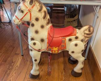 Vintage 1940's Mobo Metal Bronco Toy Horse from England