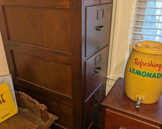 Vintage Oak Filing Cabinet