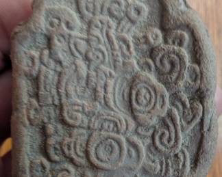 Pre-Columbian Mesoamerican Terracotta Pottery Stamp Seal