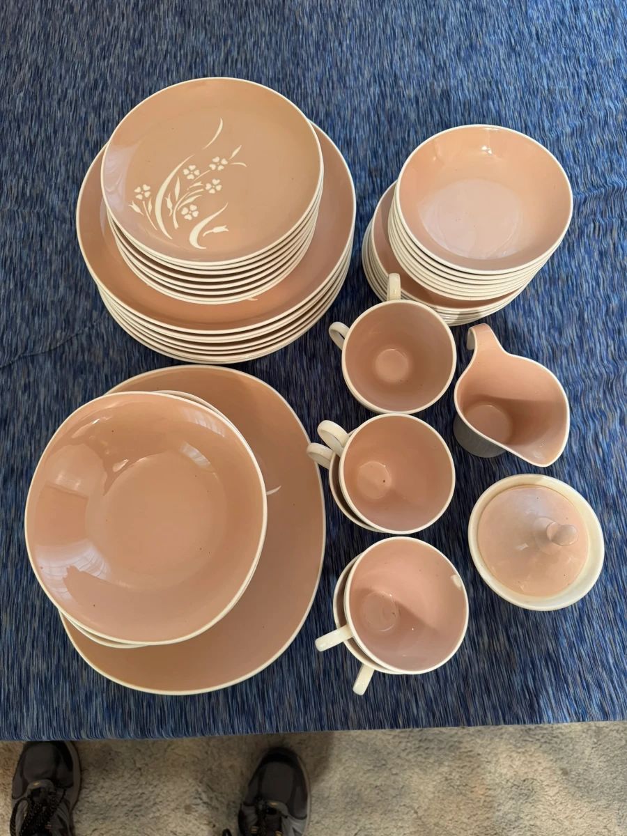 Harkerware Springtime pattern in tan