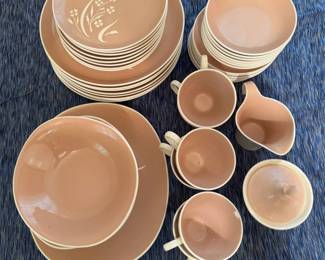 Harkerware Springtime pattern in tan