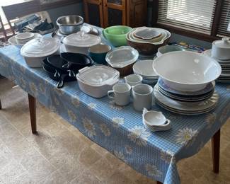 Bowls, plates, skillets, etc