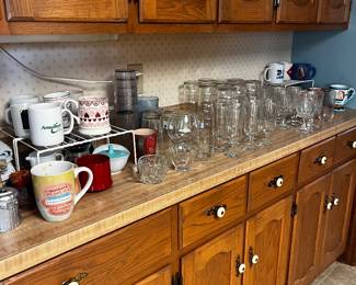 Lots of mugs and glasses