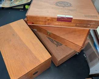 UM149Vintage Wooden Index Recipe File Box Cigar Boxes