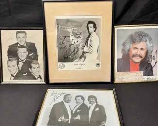 UM210Vintage Signed Musician Lot Herb Albert, Freddy Fender, The Crests, The Four Aces