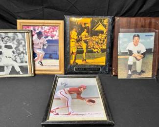 UM194MLB Baseball Framed Photos And Plaques Reggie Jackson, McGuire, Whitey Ford some signed