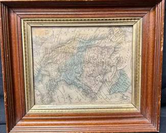 UM335Vintage North America Map In Circular Polar Projection