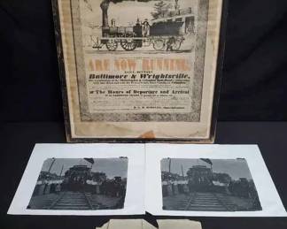 UM139VVintage Baltimore Railroad Timetable Poster And More