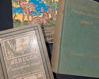 UM146Vintage Hardcopy Books Wyatt Earp, Rebecca of Sunnybrook Farm, Fiddlesticks Freckles
