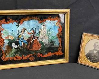 UM138Antique Peter Ferguson Reverse Glass Painting