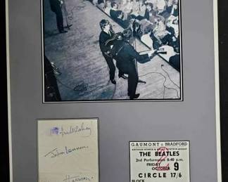 UM155Memorabilia Display, Beatles performance on Friday, October 9, 1964, Gaumont Cinema in Bradford