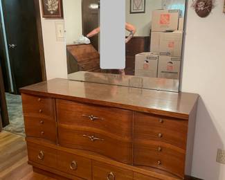 dresser and mirror, part of set 