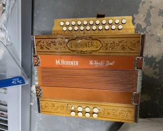 M.Hohner working wood carved accordian
