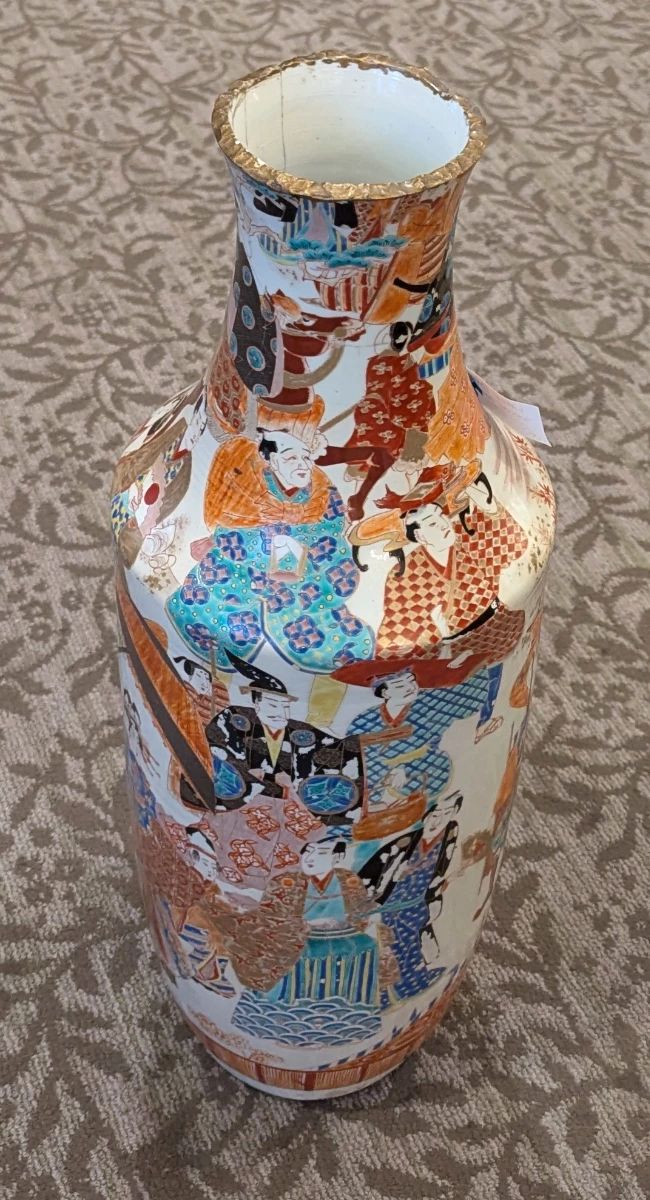 Tall Japanese antique vase