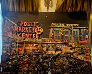 Massive 3D collage pop art Seattle Public Market