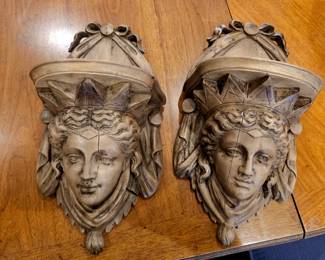 C.1800 mascaron set of 2, neoclassical, Italian. Stunning!!!