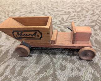 Vintage wooden Mack toy truck