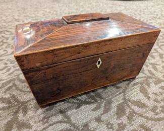 Antique wooden sarcophagus box