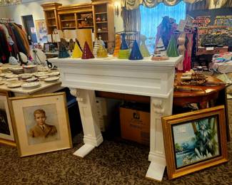 White Mantle primed, 1950s boy pastel, conical sculptures by Kaiser Suidan