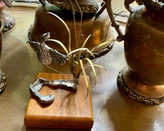 VTG MCM Brutalist Sculpture Metal Brass