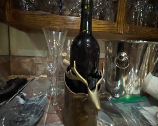 Brass Deer wine holder