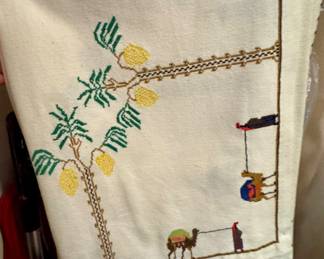 Hand embroidered table linens. These are hard to let go of they are fantastic