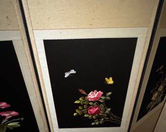 Silk embroidery panels