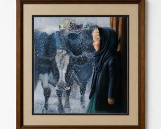 framed print titled December (also known as Amish Country December) by the late American artist Nancy Noel