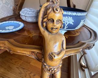 In background Mid 20th Century Wedgwood Blue Jasperware Bowl With Neoclassical Relief~ love the tree!