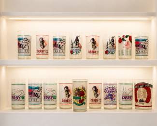 Great collection if Kentucky Derby glasses