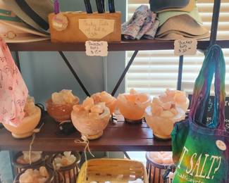 Himalayan salt, hats bags, inhalers