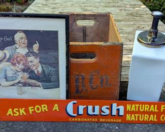 Colorful vintage advertising, tins and collectible kitchen pieces.
