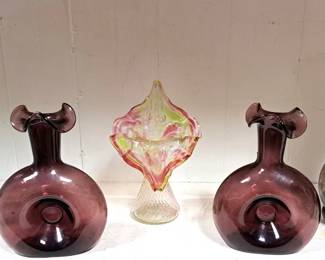 ART GLASS VASES LOT