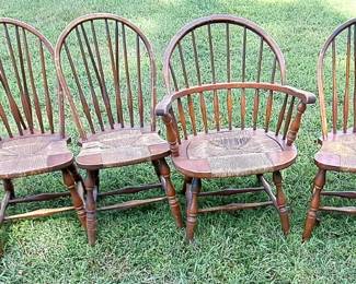 6 NICHOLS STONE WINDSOR & SIDE CHAIRS RARE LOOK UP