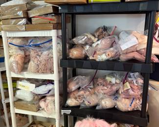 misc. doll parts, lots of wigs