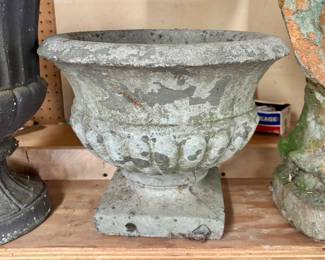 Antique cement flower pot 
