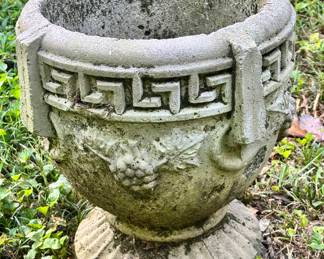 Antique cement flower pot