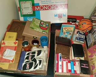 vintage board games and cards
