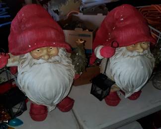 cute santa gnome yard decos