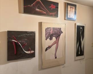 Legs for days! Lots of wall art featuring ladies legs! 