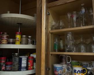 pantry items glasses cups