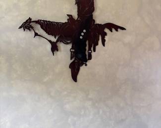 Large metal cowboy wall art 