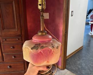 Antique converted oil lamp 