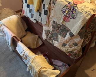 Quilt top and baby clothes