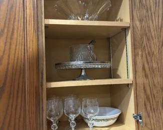 vintage kitchen and granny glass serving pieces