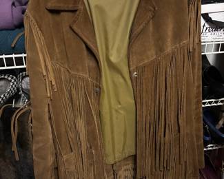 vintage leather simco fringe jacket