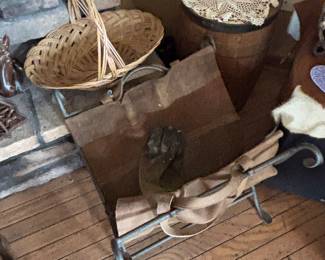 Rustic home decor, log holder