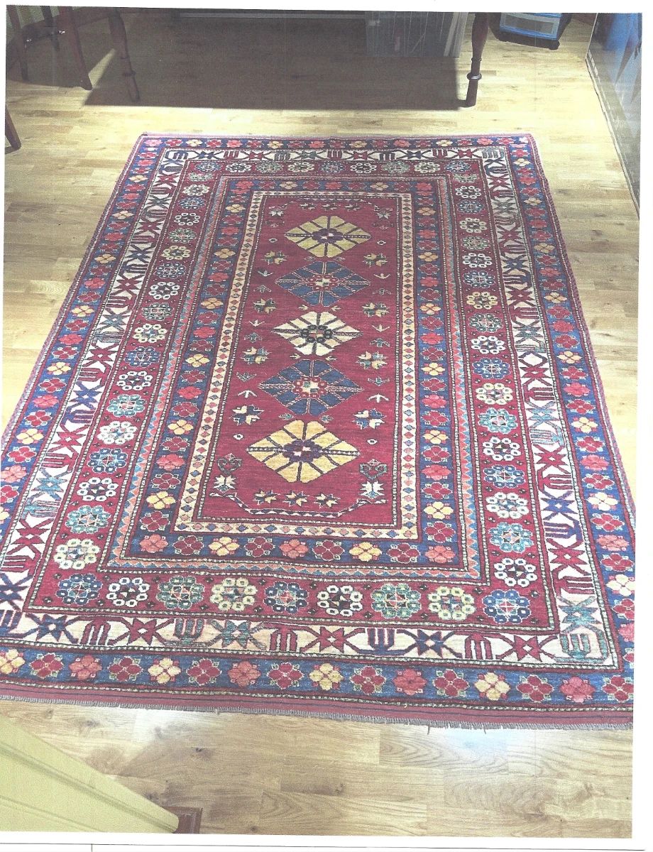 RUSSIA TURKEMANISTAN Wool TRIBAL WEAVE GEOMETRIC 7 ft 10 in × 5 ft, 10 in 300 knots sq/inch $2000, can be shipped at buyer's expense
